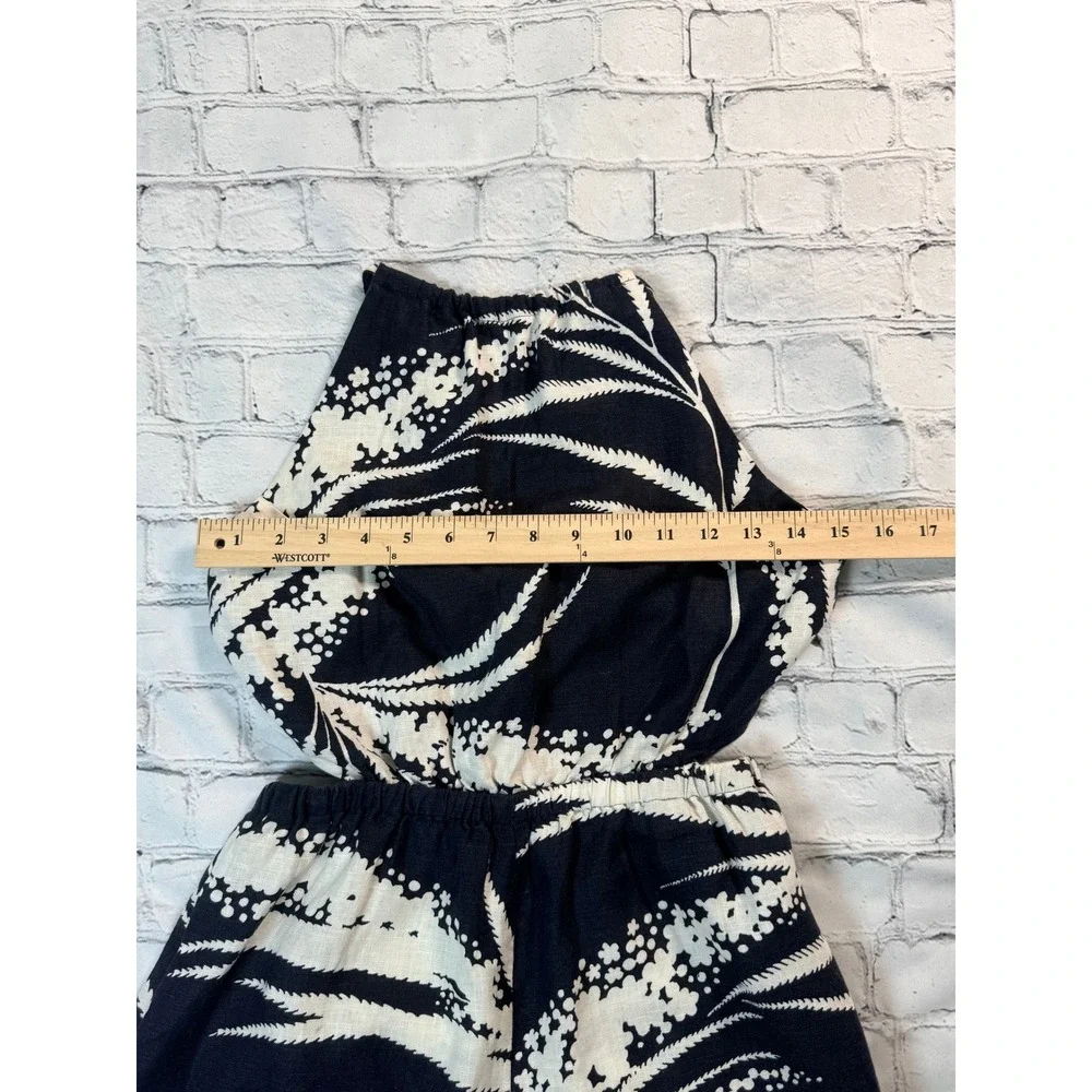 COS Jumpsuit Small Floral Palm Wide Leg Halter Boho Summer